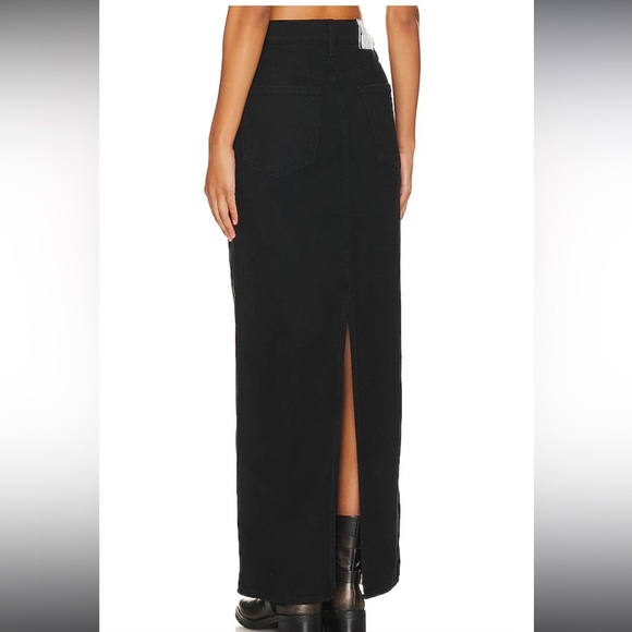 BNWT MOTHER Denim SNACKS! The candy stick skirt black sz 31 - Picture 3 of 7